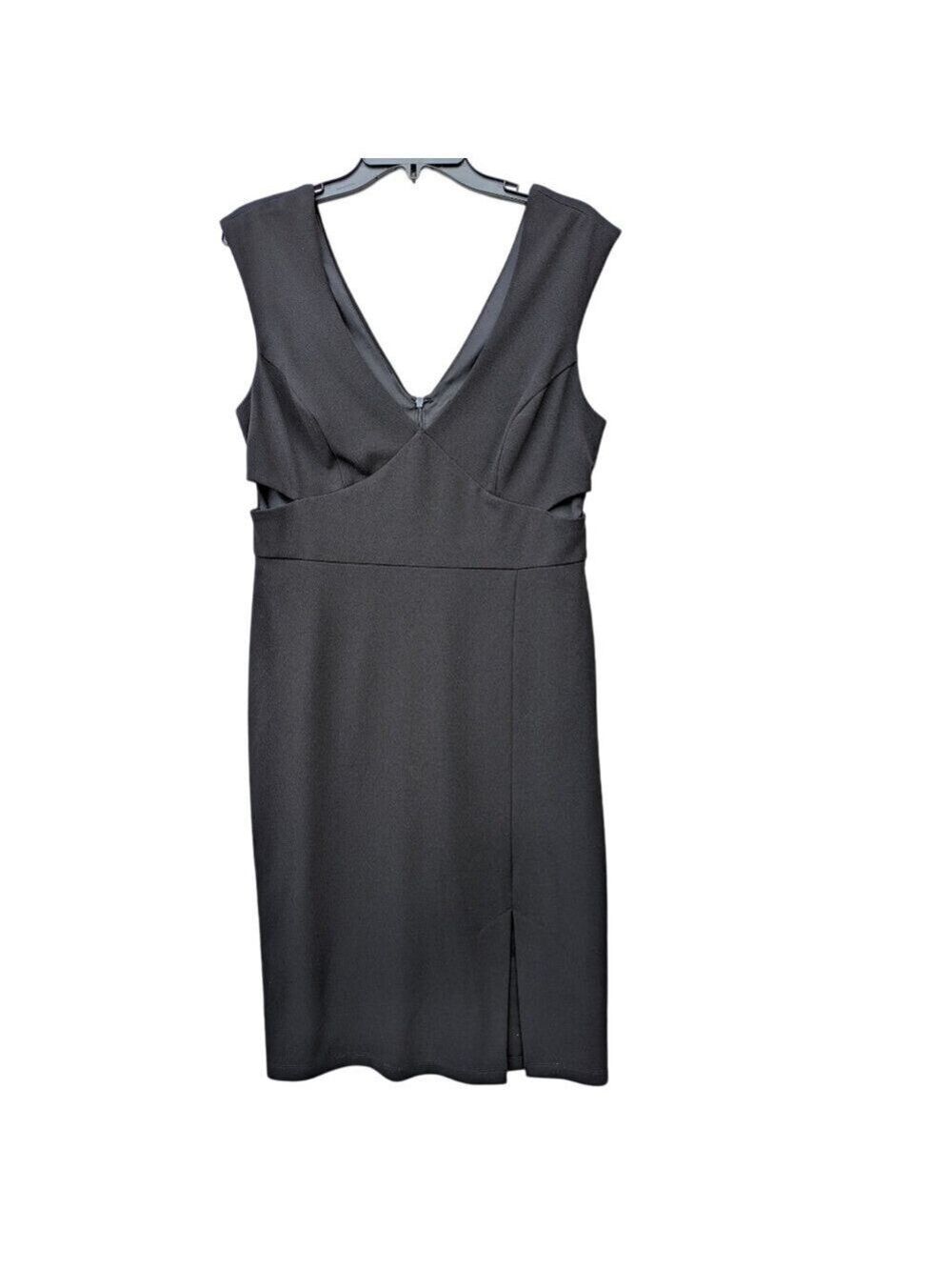 Black Sleeveless Sheath Dress V Neck Cutout Little Black Dress Party